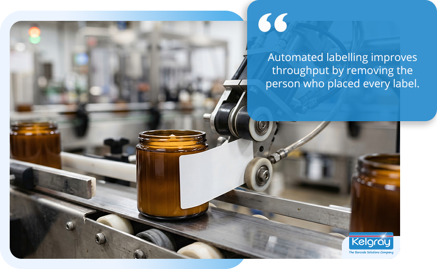 Automated labelling improves throughput by removing the person who placed every label
